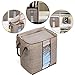 Janolia Clothes Storage Bag, Foldable Blanket Quilts Bag, Eco Friendly Bamboo Non-Woven Fabric (Brown)