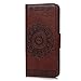 YOKIRIN iPhone 7 Wallet Case, iPhone 8 Case, PU Leather Dream Catcher 3D Relief Totem Embossed Folio Flip Full Protective Cover with Credit Card Holder Kickstand Magnetic Closure for iPhone 7 (Brown)