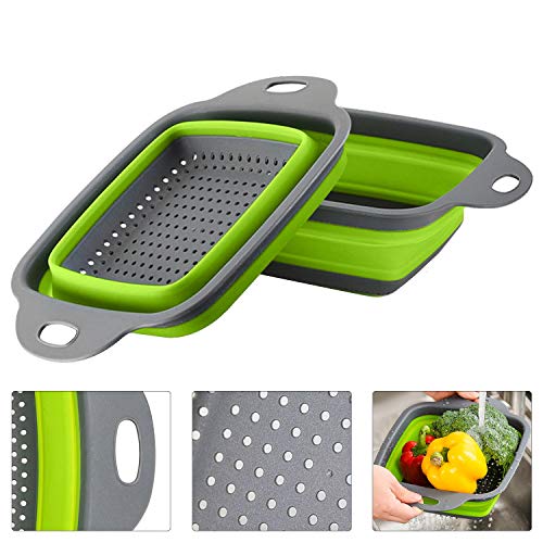 Practical Foldable Square Draining Basket Collapsible Colander
