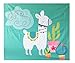 Geepro Llama Cactus Decor Wall Hangings Tapestry Bedroom Velvet Wall Blanket for Kids 59 x 51 inches (Teal)