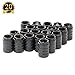 SUBANG 20 Count Car Auto Tyre Tire Valve Stem Covers Caps, Black