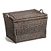 The Basket Lady Lift-Off Lid Wicker Storage Basket, Large, 24.5 in L x 18 in W x 17.5 in H, Antique Walnut Brown
