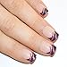 False Nails Bling Art French Fake Glitter Purple Squoval 24 Acrylic Medium Tips