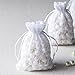 Ling's moment 50pcs White Lace Gift Bag Organza Drawstring Favor Pouchse Wrap for Wedding Party Gift Favor Bags