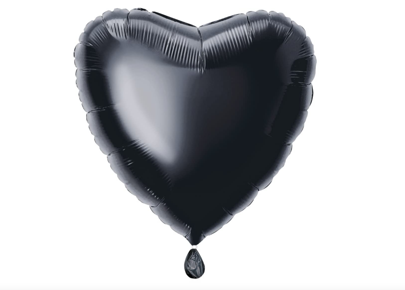 Solid Black Heart Foil Balloon (45cm) 1 Count - Stunning and Romantic Love Celebration Decoration, 18"