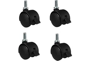Pndbnq Small Swivel Caster Wheels 4pcs 1 Inch Locking Casters Diameter 6.25mm Straight Stripes Stem Easy Clip on Replacement Wheels for Rolling Plastic Drawers Carts Boxes Shelves with Reserved Holes