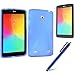 LK X Design Slim TPU Gel Rubber Soft Skin Case Cover for LG G Pad V400 7.0 & Free Stylus Pen + Screen Protector (LG V400-Blue)