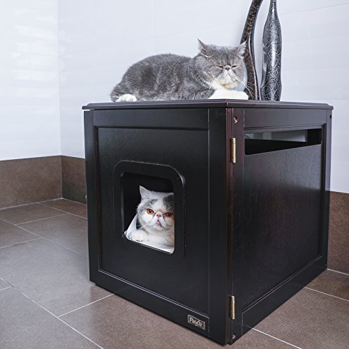Petsfit Pet House/Cat Litter Box Enclosure Night Stand Painted with NonToxic and Latch Holding