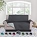 RHF Reversible Sofa Cover-Great for Home with Kids and Pets(Couch Cover for Dogs)-Features Elastic Strap (Loveseat: Darkgrey/LightGrey)