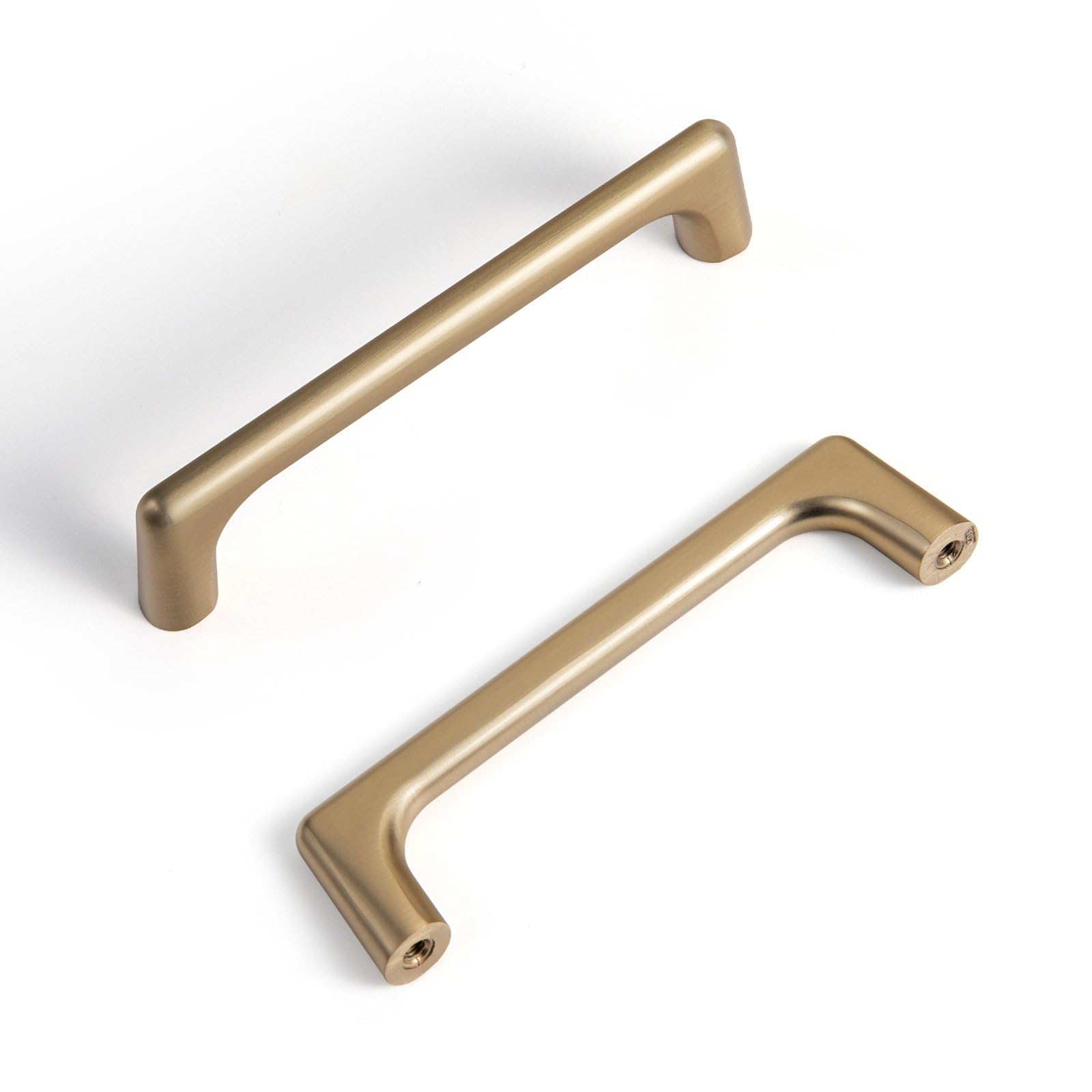Photo 1 of Goo-Ki Champagne Bronze Cabinet Pulls with 4''(102mm) Hole Centers, Modern Style Zinc Alloy Cabinet Handles for Dresser,Wardrobe,Cupboard- 6 Pack