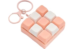9 Keys Keyboard Fidget Toy, Clicky Stress Relief Fidget Clicker Keychain, Detachable Keycaps Finger Clicker Button for Anxiet