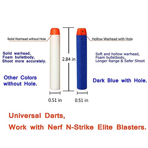 AMOSTING 200Pcs Refill Darts Foam Bullets for Nerf N-Strike Elite Blasters Gun - 10 Color