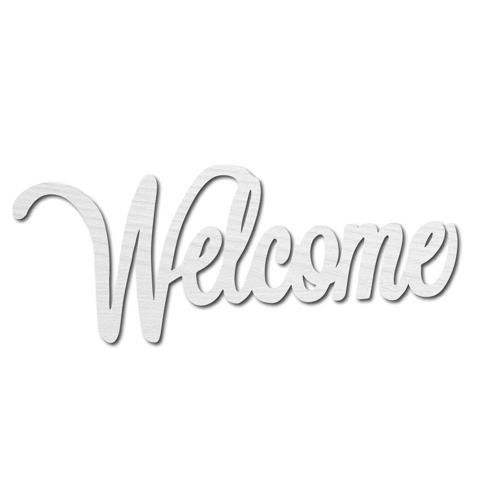 CREATCABIN Welcome Sign Wooden Wall Decor Art Cutout Laser Cut Unfinished Letters Word Decorative DIY for Home Apartment Kitchen Front Door Party Farmhouse Porch Decoration 11.81 x 4.72 Inch(White)