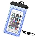 Waterproof Pouch, iThrough Ultra Universal Waterproof Pouch, Waterproof Case with Touch Responsive Transparent Screen Protector for iPhone 6/6 Plus/5/5s/5c/4/4s/Samsung Galaxy S3/S4/S5/Note 2/3/4 (Blue)