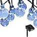 INST New Version 14.3Ft 30 LED Crystal Ball Solar Powered Outdoor String Lights for Outside Garden Patio Party Christmas (White)