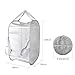 Dalykate Mesh Laundry Hamper, Clothes Hamper Pop-Up Foldable Laundry Basket Large Mesh Hamper with Double Opennings and Reinforced Handles for Dirty Clothes-15x25(Grey)