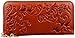 Heshe Womens Leather Long Wallets Organizer Clutch Card Case Holder Wallet Money Clips with Zippered Around Fit 8 Credit Card Slots (Brown-E)