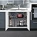 Lifewit Adjustable Under Sink Organizer, 2-Tier Expandable Rack for Bathroom Kitchen Organization, Premiun Carbon Steel