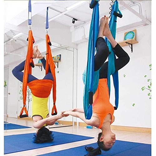 Soogo Anti-Gravity Aerial Yoga Hammock Yoga Swing Fitness Inversion Aerial Yoga Exercise Tool Pilates Spine Supporter (orange) - Thumbnail 3
