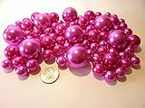 80 Jumbo & Assorted Sizes ALL HOT PINK PEARLS/FUCHSIA PEARLS Vase Fillers Value Pack - NOT INCLUDING the Transparent Water Gels Packet for Floating the Pearls (Sold Separately)