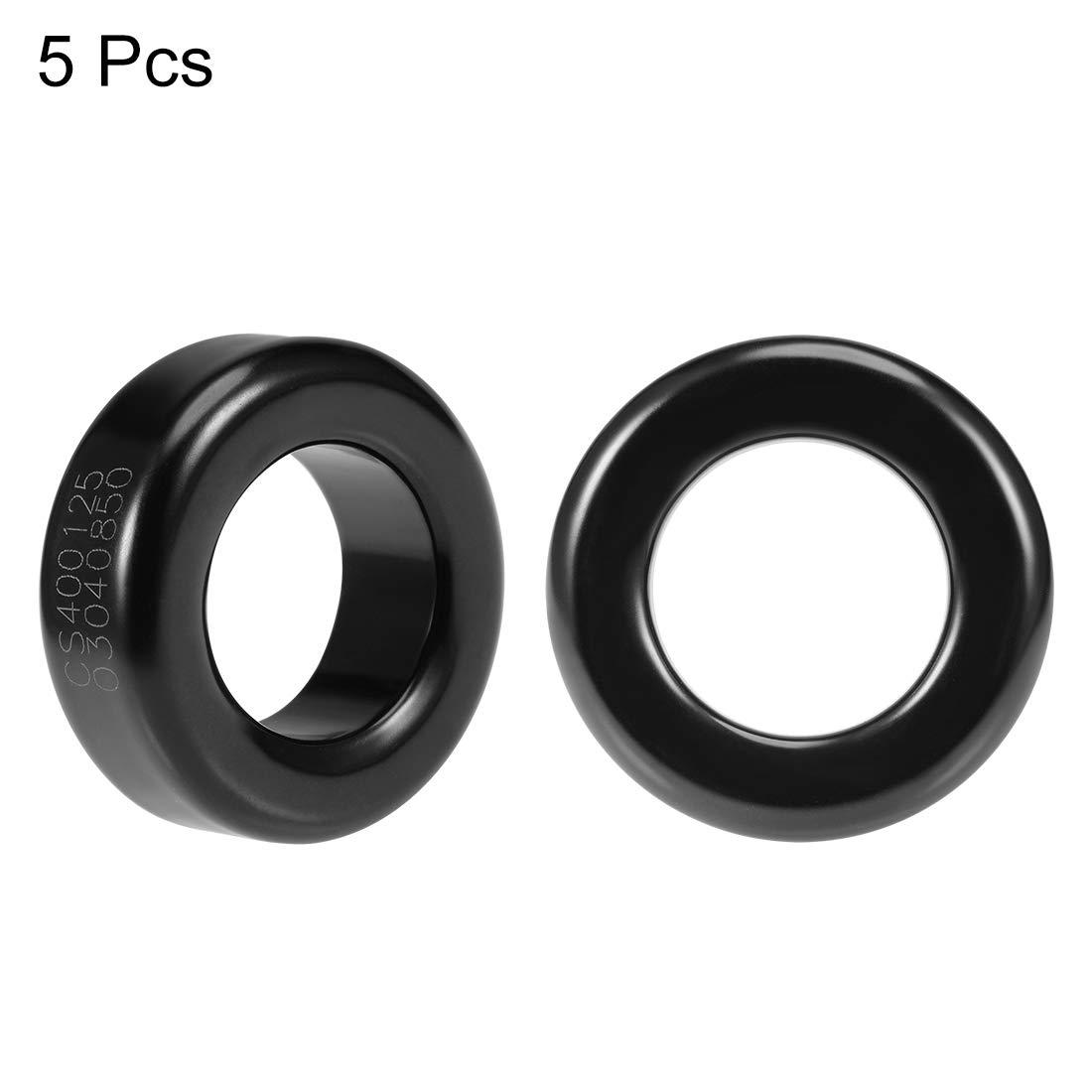 sourcing map Toroid Core, Ferrite Chokes Ring Iron Powder Inductor Ferrite Rings, Black 5pcs, 23.5 x 40.5 x 14.7mm - Image 3