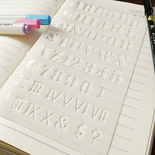 YARKOR 20 Pieces Bullet Stencil Plastic Planner Stencils,for Journaling/Scrapbooking/Card/Art Projects/DIY Drawing Template Stencil 4x7 Inch,Eraser,Binder Clips,Mechanical Pencil and Greeting Card - Thumbnail 2