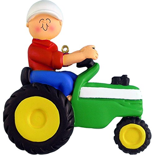 Personalized Green Tractor Man Christmas Ornament for Tree 2018 - Farmer Boy Driving John Deere Machine Field Trailer - Harvester Toddler Construction Toy Holiday - Free Customization by Elves Personalized Green Tractor Man Christmas Ornament for Tree 2018 - Farmer Boy Driving John Deere Machine Field Trailer - Harvester Toddler Construction Toy Holiday - Free Customization by Elves