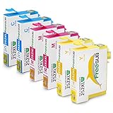 FreeSUB 3 Color Replacement For Epson 252 252XL Ink Cartridge High Yield 6 Pack (2 Cyan, 2 Magenta, 2 Yellow) Compatible With Epson WF 3640 WF 3630 WF 3620 WF 7610 WF 7620 WF 7110 Printer
