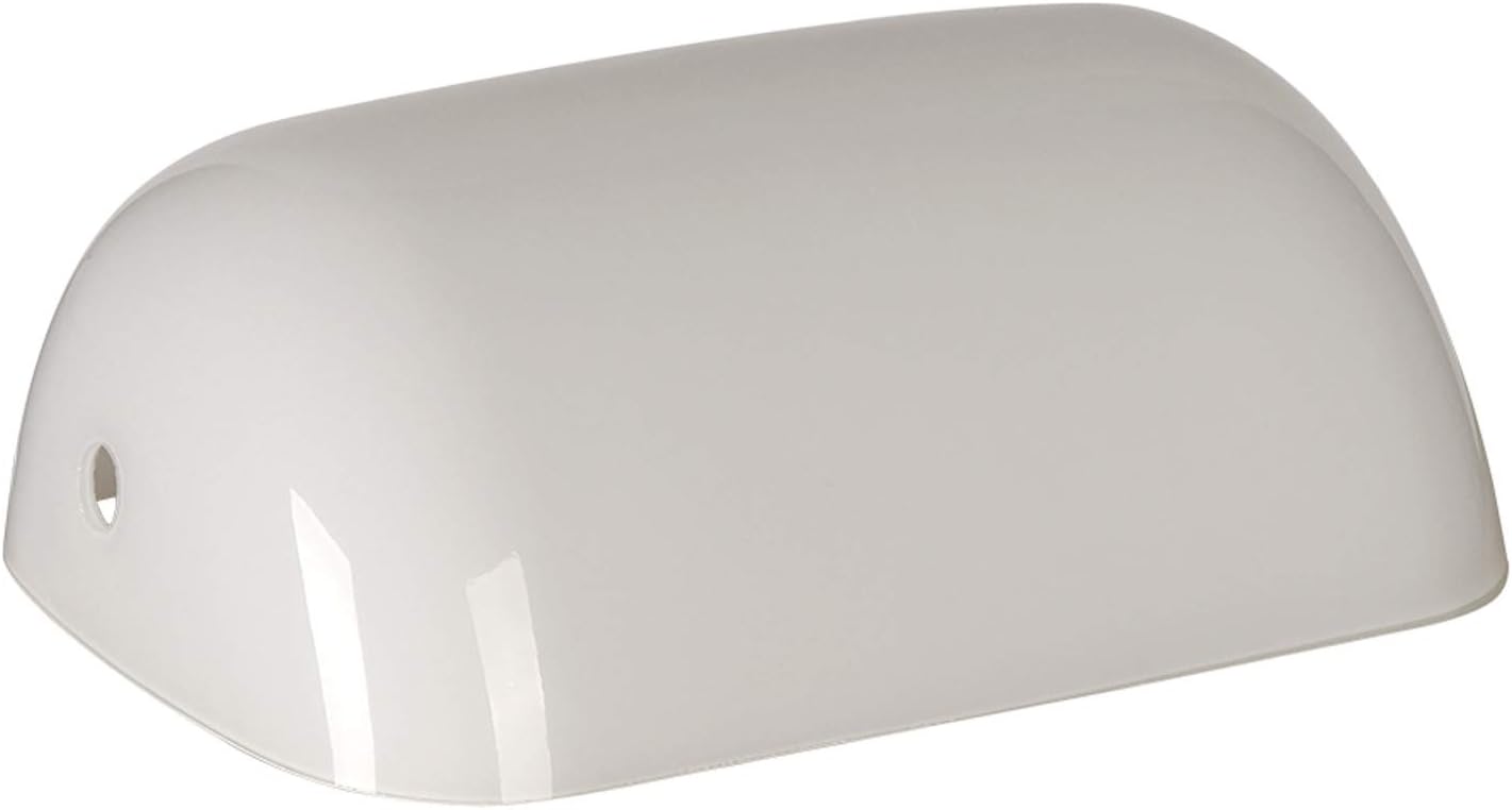 Newrays Glass Bankers Lamp Shade Cover Replacement, L8.85 W5.11 (Milk