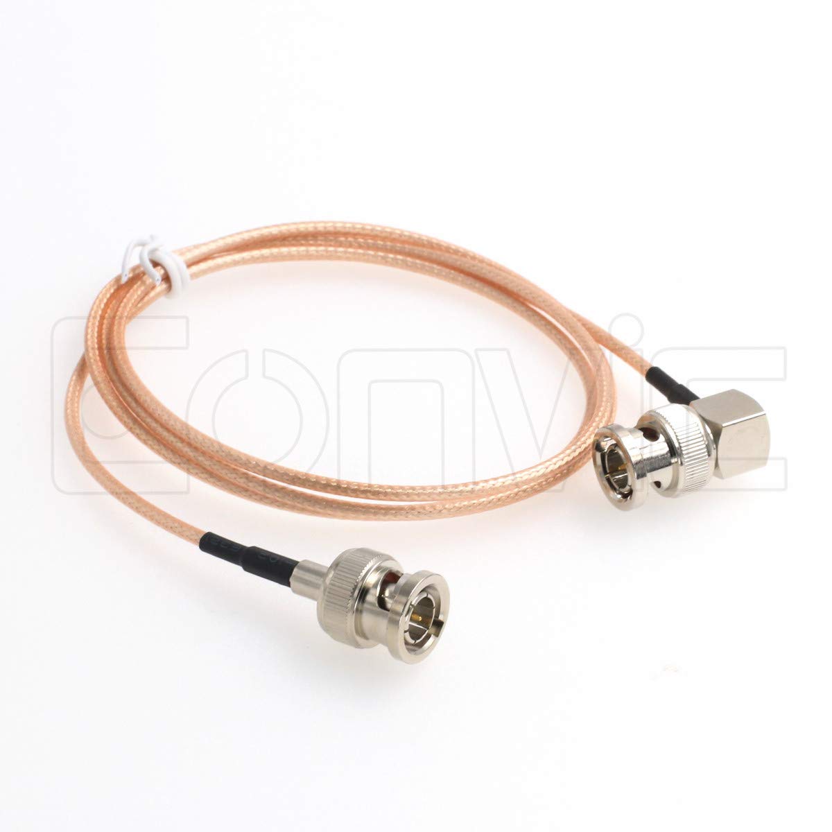Eonvic BNC male RA to BNC Plug Right Angle Pigtail Coaxial Cable RG179 100cm 75ohm