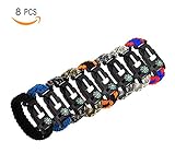 Bestsupplier 8 Pack Paracord Bracelet Kit Outdoor Survival Bracelet Camping Hiking Gear with Compass, Fire Starter, Whistle And Emergency Knife