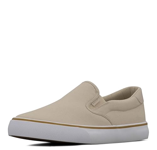 Lugz Men's Clipper Fashion Sneaker, Tan/White/Gum, 7.5 M