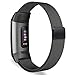 Oitom Metal Bands Compatible Fitbit Charge 3 Band Women Men Small Large,Magnetic Stainless Steel Milanese Loop Replacement Band Wrist Straps Accessories for Fitbit Charge 3 Fitness Tracker Smart Watch