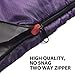 Gold Armour Sleeping Bags for Adults Kids Boys Girls Backpacking Hiking Camping, Cold Warm Weather 4 Seasons, Indoor Outdoor Use, Lightweight & Waterproof, Left Zipper (Purple & Fuchsia)