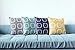 Mika Home Cotton Embroidery Geometric Circles Accent Decorative Pillow Case Cushion Cover for 18X18 inserts Grey White