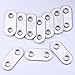 eBoot 10 Pieces 37 by 16 mm Flat Straight Brace Metal Joining Plate and 20 Pieces Screws, Stainless Steel, Silver Color