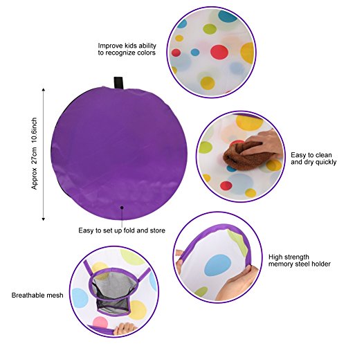 LPRTALK Kids Purple Ball Pit Ball Tent Toddler Ball Pit with Basketball Hoop and Zippered Storage Bag for Toddlers 4 Ft/120CM (Balls not Included) - Thumbnail 4
