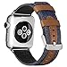 SKYLET Bands Compatible with Apple Watch, 38mm/42mm Canvas Fabric Genuine Leather Straps with Metal Clasp Compatible with Apple Watch Series 4 40mm/44mm Series 2 Series 1 Series 3 Edition (No Tracker)