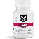 365 by Whole Foods Market, Biotin Vegetarian Capsules, 500 MCG, 60 CT
