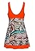 wantdo Women's Flower Printing Swimsuit High Waisted Bathing Suit LilyOrange US 4-6