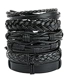 REVOLIA 5-12Pcs Braided Leather Bracelets for Men Women Cuff Wrap Wristbands