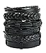 REVOLIA 5-12Pcs Braided Leather Bracelets for Men Women Cuff Wrap Wristbands