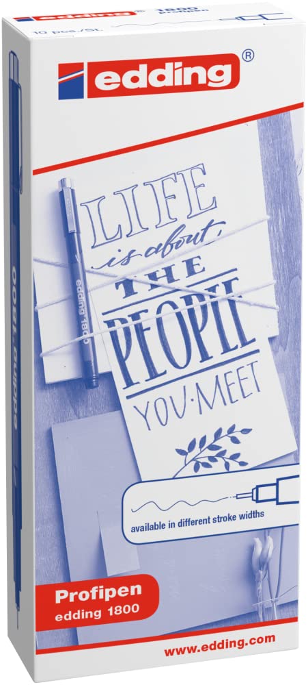 edding 1800 Präzisionsfeinschreiber - grün - 10 Stifte - Linienbreite 0,7 mm - Fineliner zum präzisen Schreiben und Skizzieren - feine, metallgefasste Spitze - Lineal- und schablonengeeignet 3