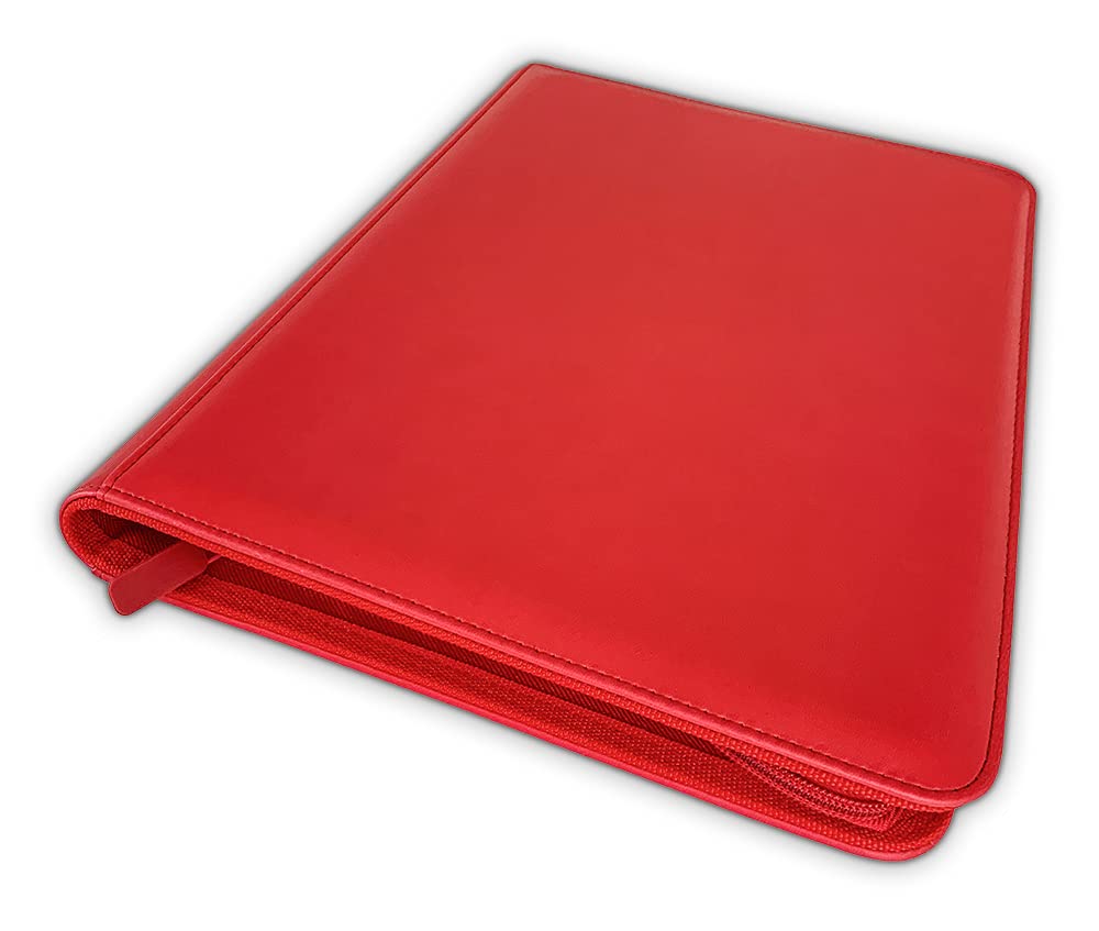 Arkero-G® 18-Pocket Premium Zip Binder, Red/Red, 360 Card Album/Zip Portfolio, Scrapbook Pokemon, Magic, Yugioh