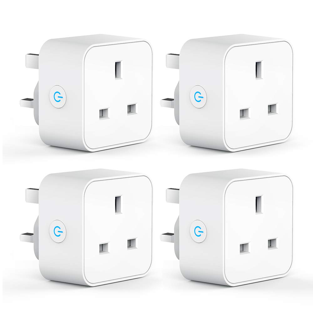 Smart Plug Alexa Plugs, Aoycocr Smart Socket WiFi Plug Works with Amazon Alexa (Echo & Echo Dot), Google Home, APP Remote Voice Control Wireless WiFi Switch Timer Plug, 2.4Ghz WiFi Only, 13A, 4Pack