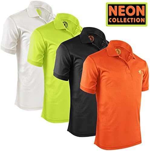 Alfred Morris Mens Short Sleeve Polo Shirts 4 Pack (Neon Collection, XXX-Large)
