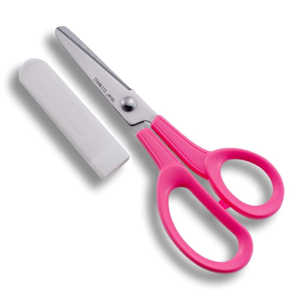 CANARY Safe Blunt Tips Scissors for Kids 6 inches First Preschool Learning Japanese Scissors Pink