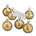 Kurt Adler Glass Gold With Gold Glitter Ball Shape Place Card Holders 12-piece Set