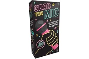 Lucky Egg Official Grab The Mic – Family Karaoke Board Game w/Foam Mic, 8+ Ages, 2-10 Players - Games for Bad Singers w/ 240 Lyrics (120 Cards) (First Edition)