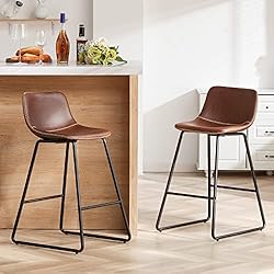 HeuGah Bar Stools Set of 4,Faux Leather Counter